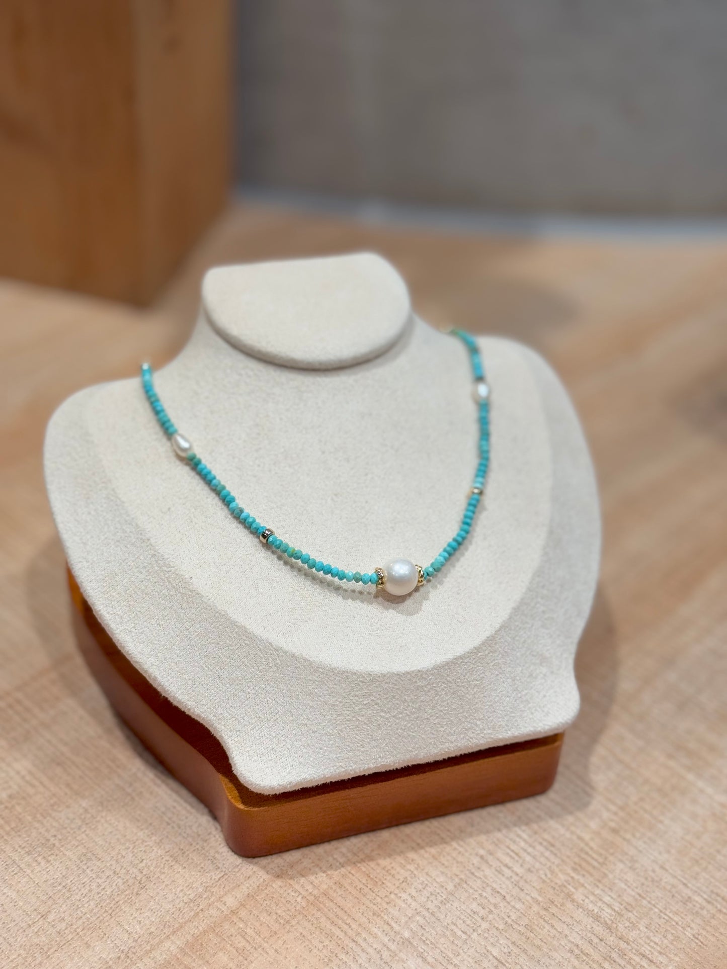 松石x愛迪生珍珠頸鏈