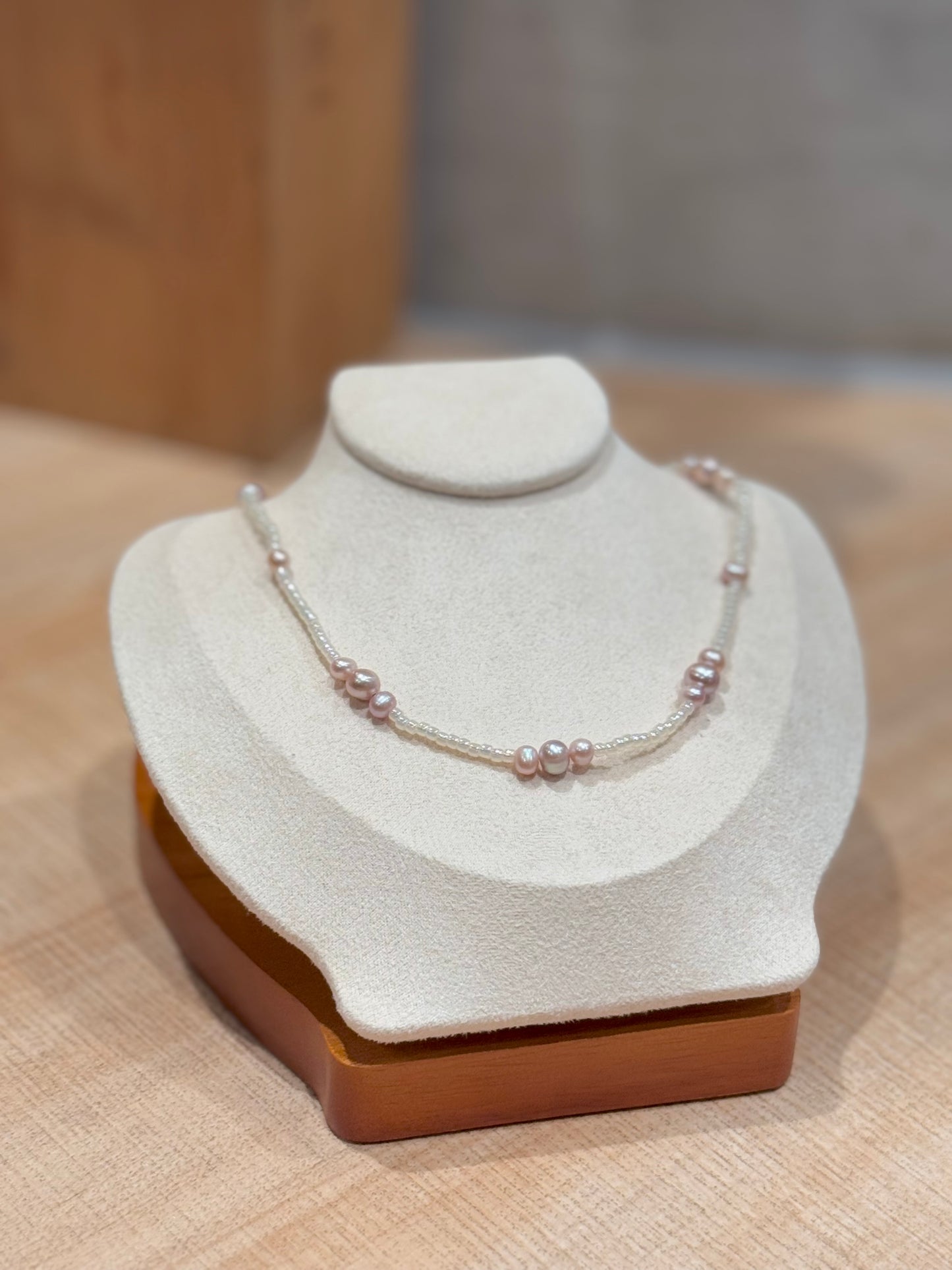 溫柔薰衣草紫珍珠頸鏈