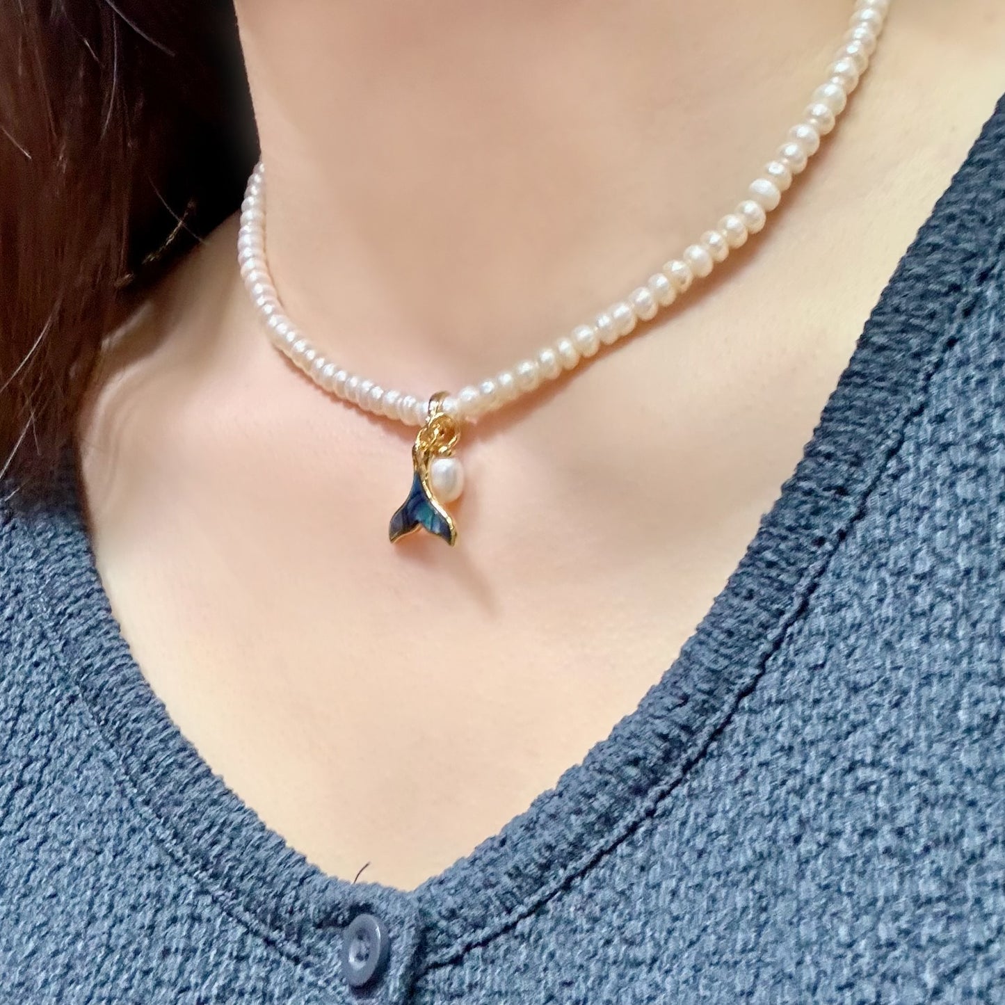 【邂逅】天然珍珠x鮑魚貝吊墜頸鏈