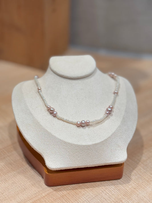 溫柔薰衣草紫珍珠頸鏈