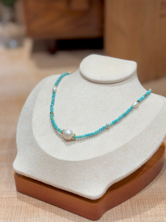 松石x愛迪生珍珠頸鏈