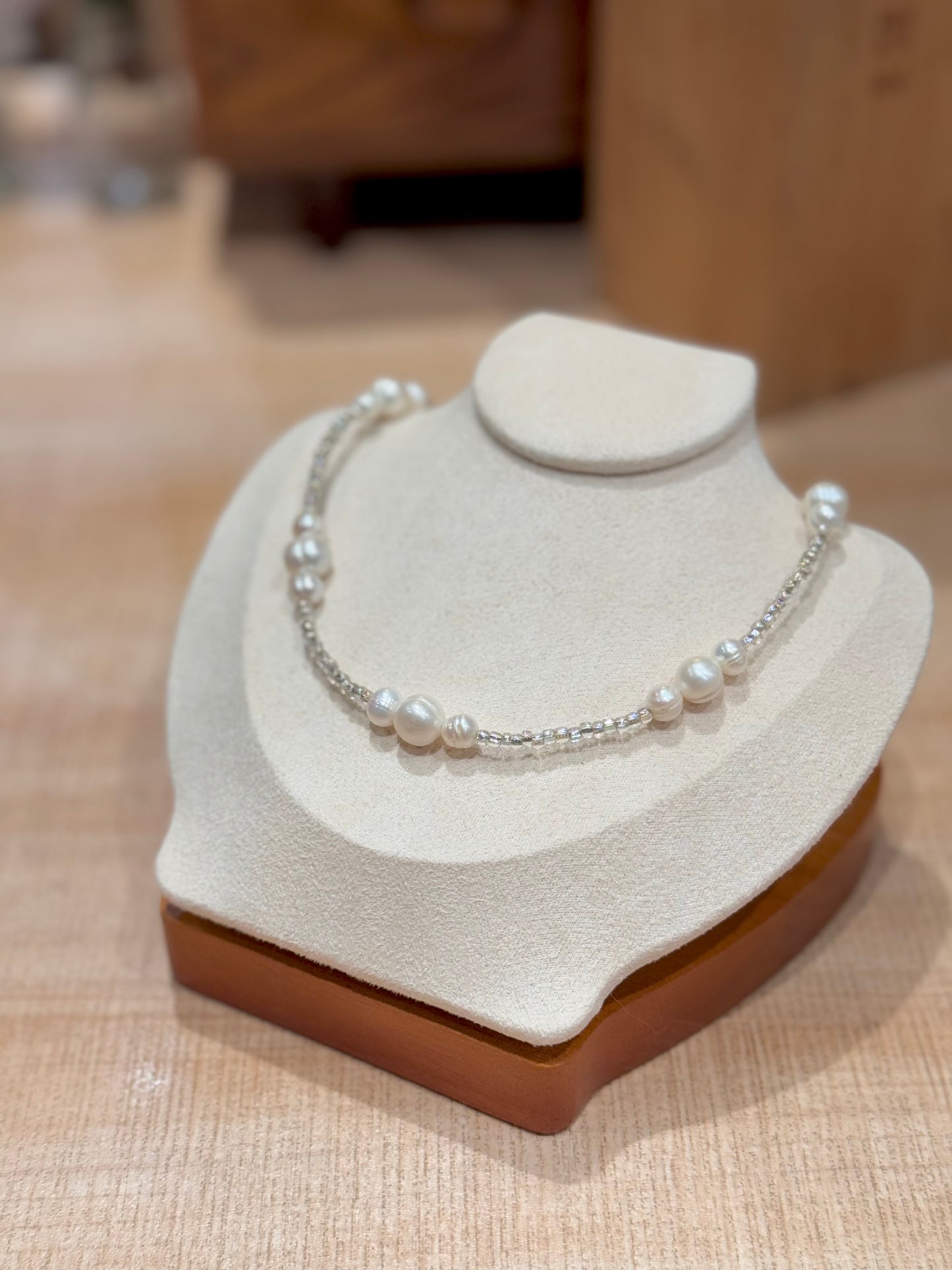 Y2K螺紋珍珠頸鏈