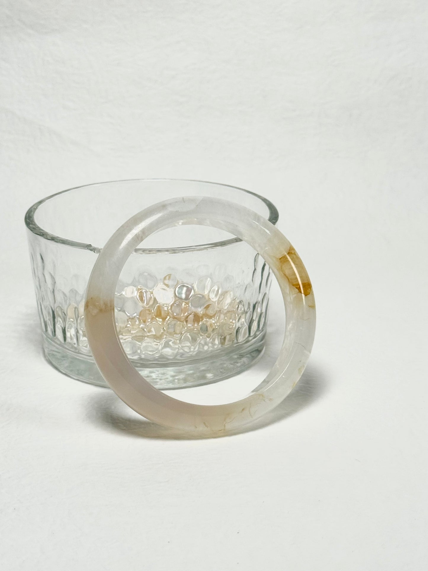 【秋分】黃膠花水晶手鈪 手鐲(58+圈口)