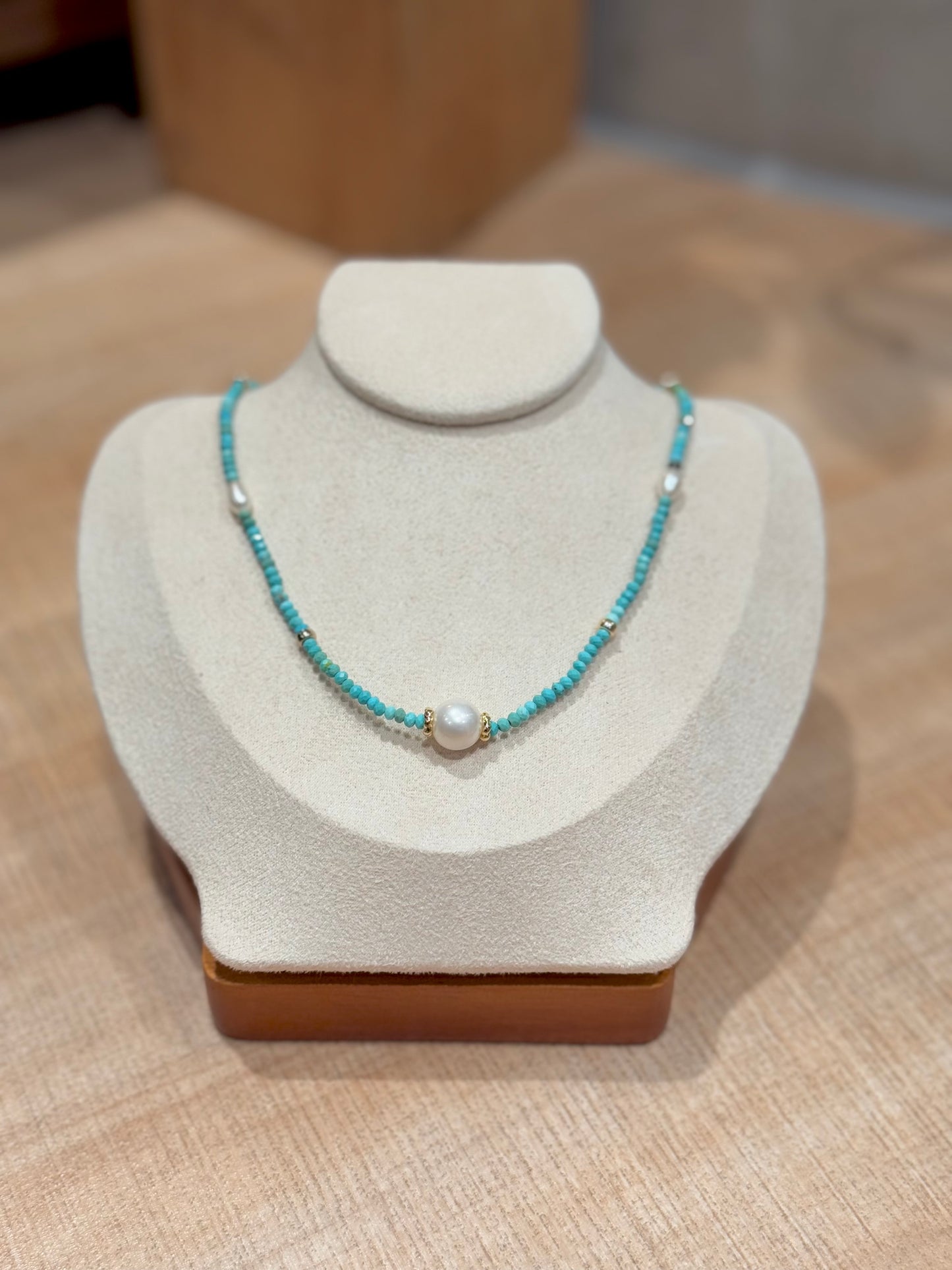 松石x愛迪生珍珠頸鏈