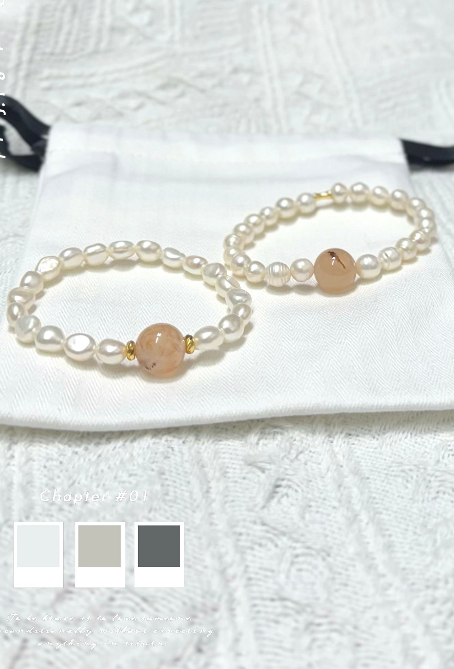 珍珠首飾-瑪瑙收斂-天然珍珠-germstone-agate-pearl bracelet-natural pearl