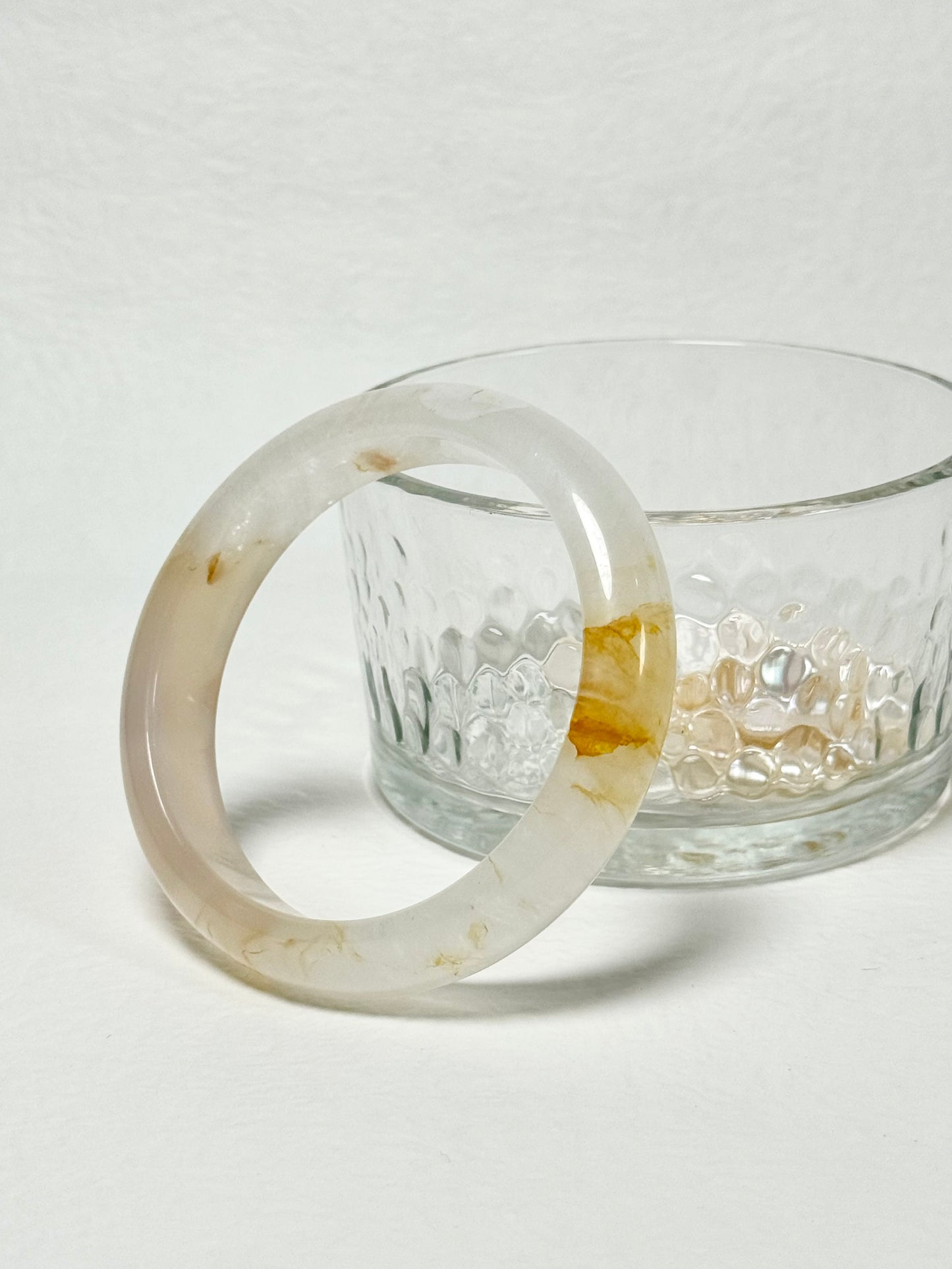 【秋分】黃膠花水晶手鈪 手鐲(58+圈口)