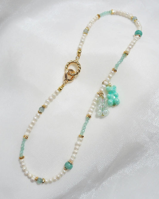 異域苿莉~天河石珍珠頸鏈(可拆多用設計)