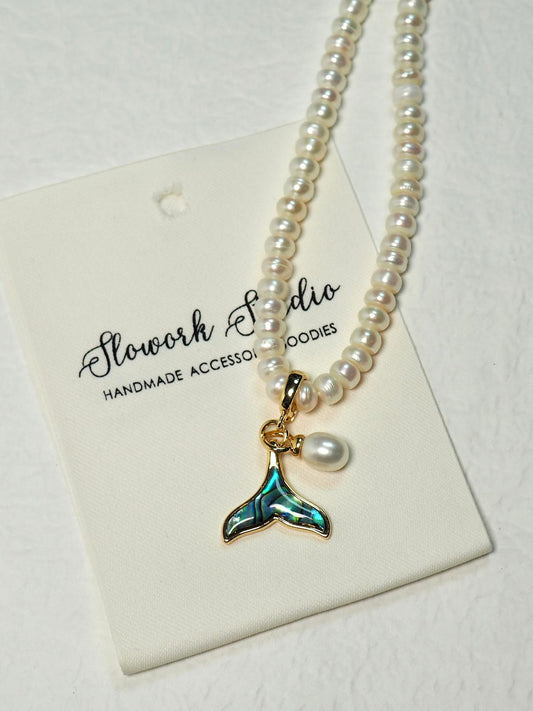 【邂逅】天然珍珠x鮑魚貝吊墜頸鏈