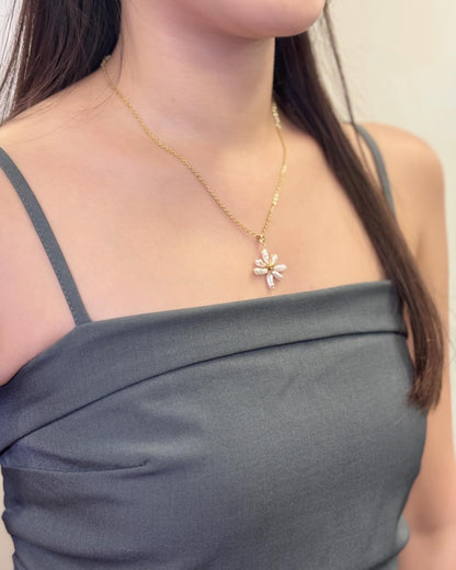 Peaceminusone👐手工繞線珍珠小雛菊頸鏈