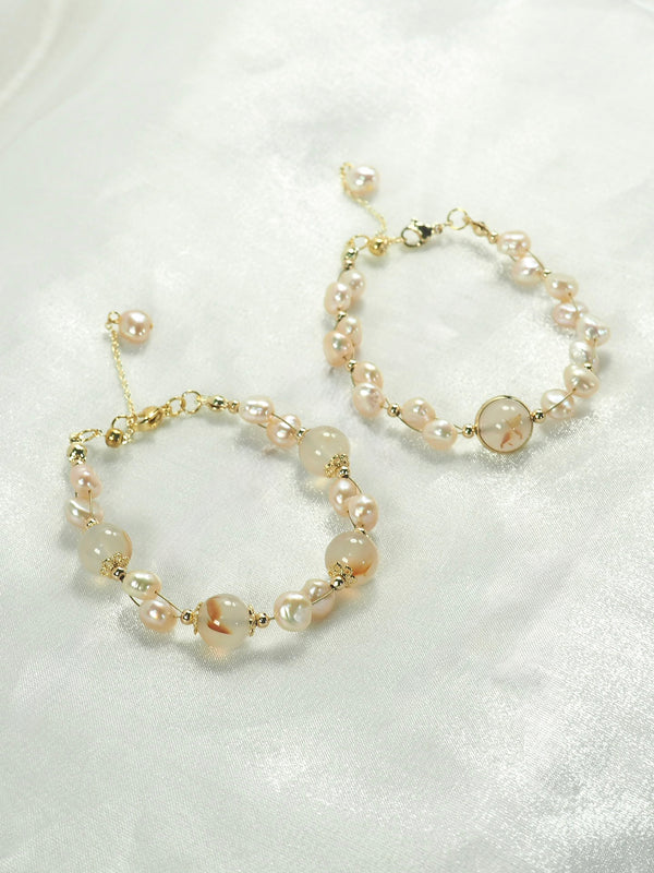 【冰涼夏日】龍紋瑪瑙x珍珠手鏈