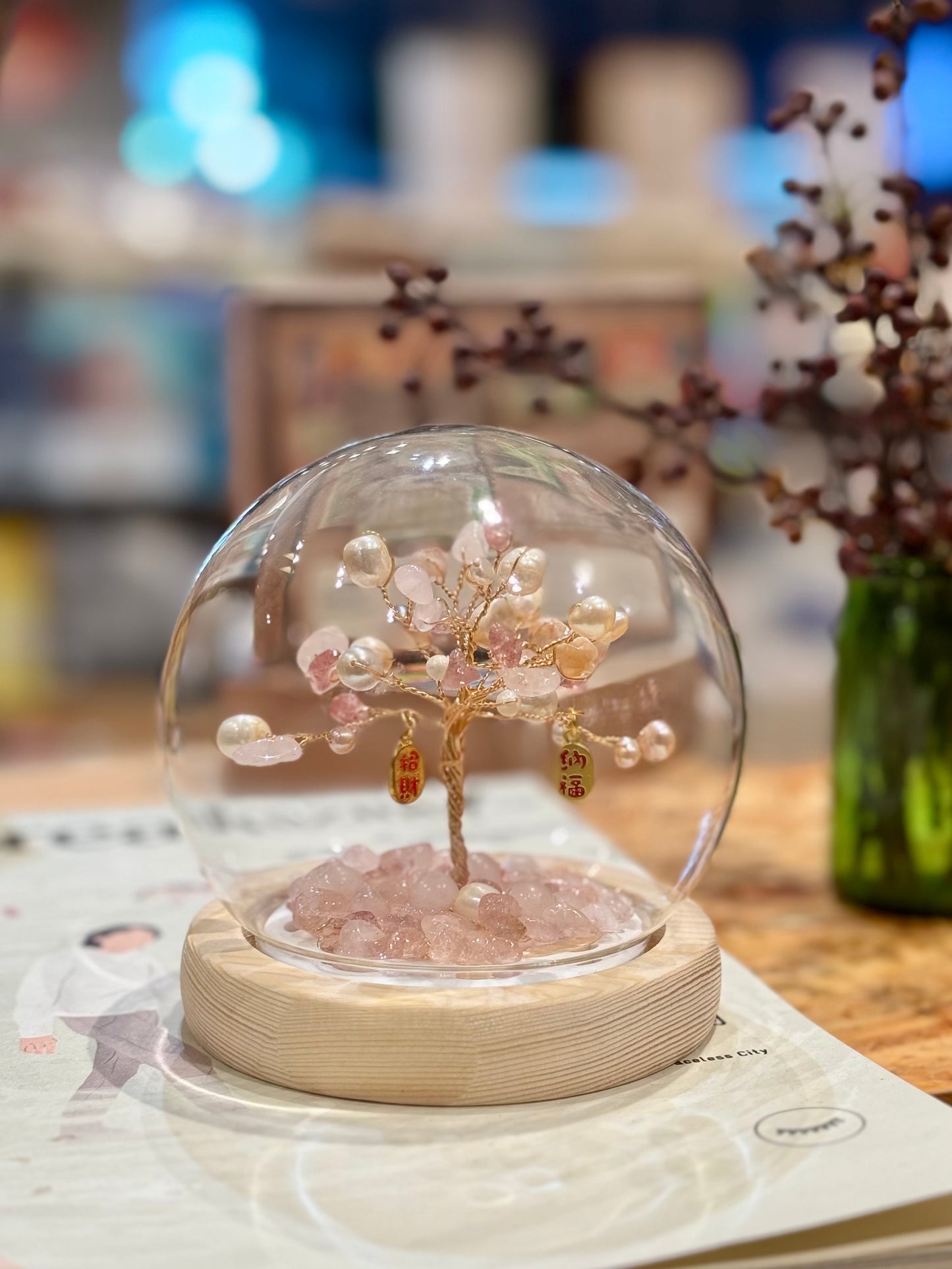 珍珠水晶球擺設