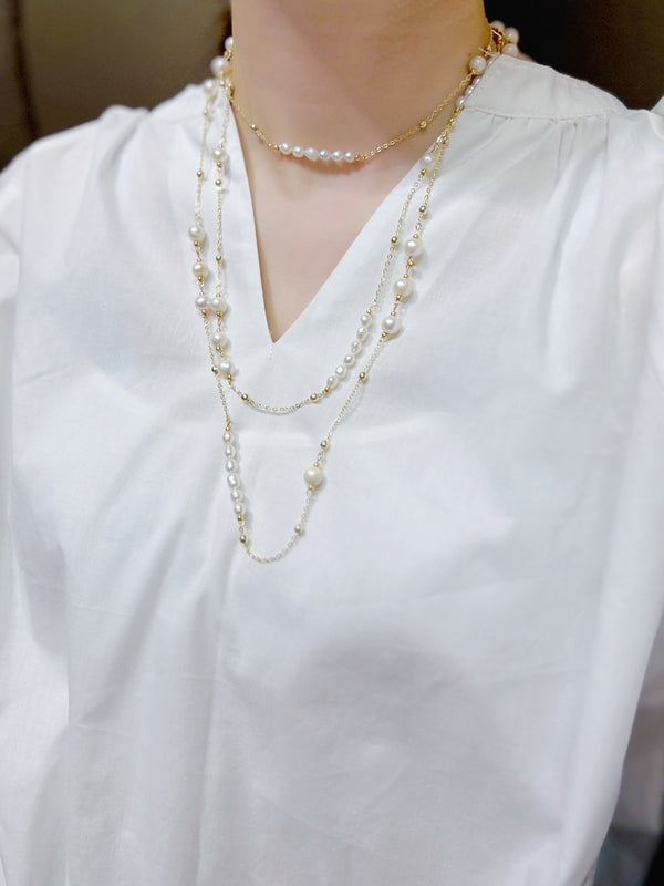 多層珍珠長頸鏈（1.6m）