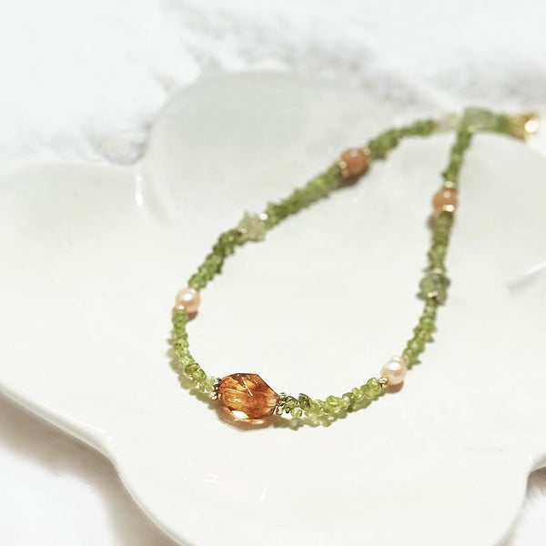 苦盡柑來🍊復古珍珠晶石項鏈