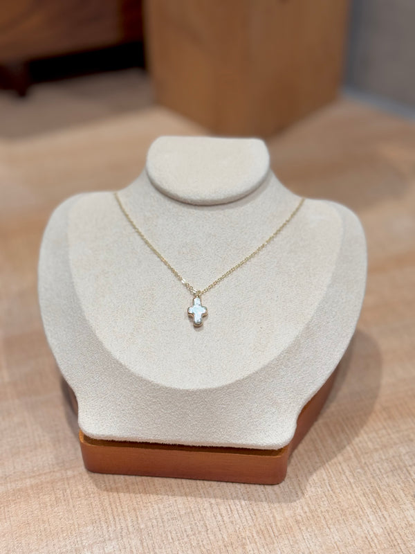 Natural Baroque Cross Pearl Necklace