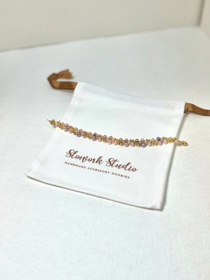 珍珠手鏈-紫色珍珠-編織手鏈-pearl bracelet-braided bracelet-color pearl-purple pearl