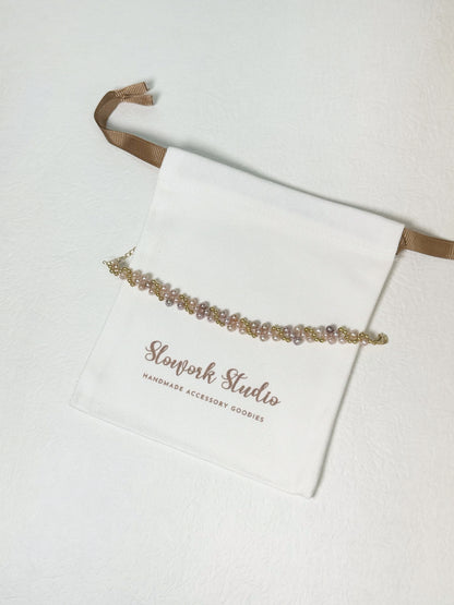 珍珠手鏈-編織手鏈-彩色珍珠-natural pearl-braided bracelet-color pearl-purple pearl