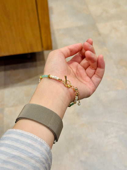 Princess Jasmine 異域苿莉 | 天河石x淡水珍珠x螢石手鏈