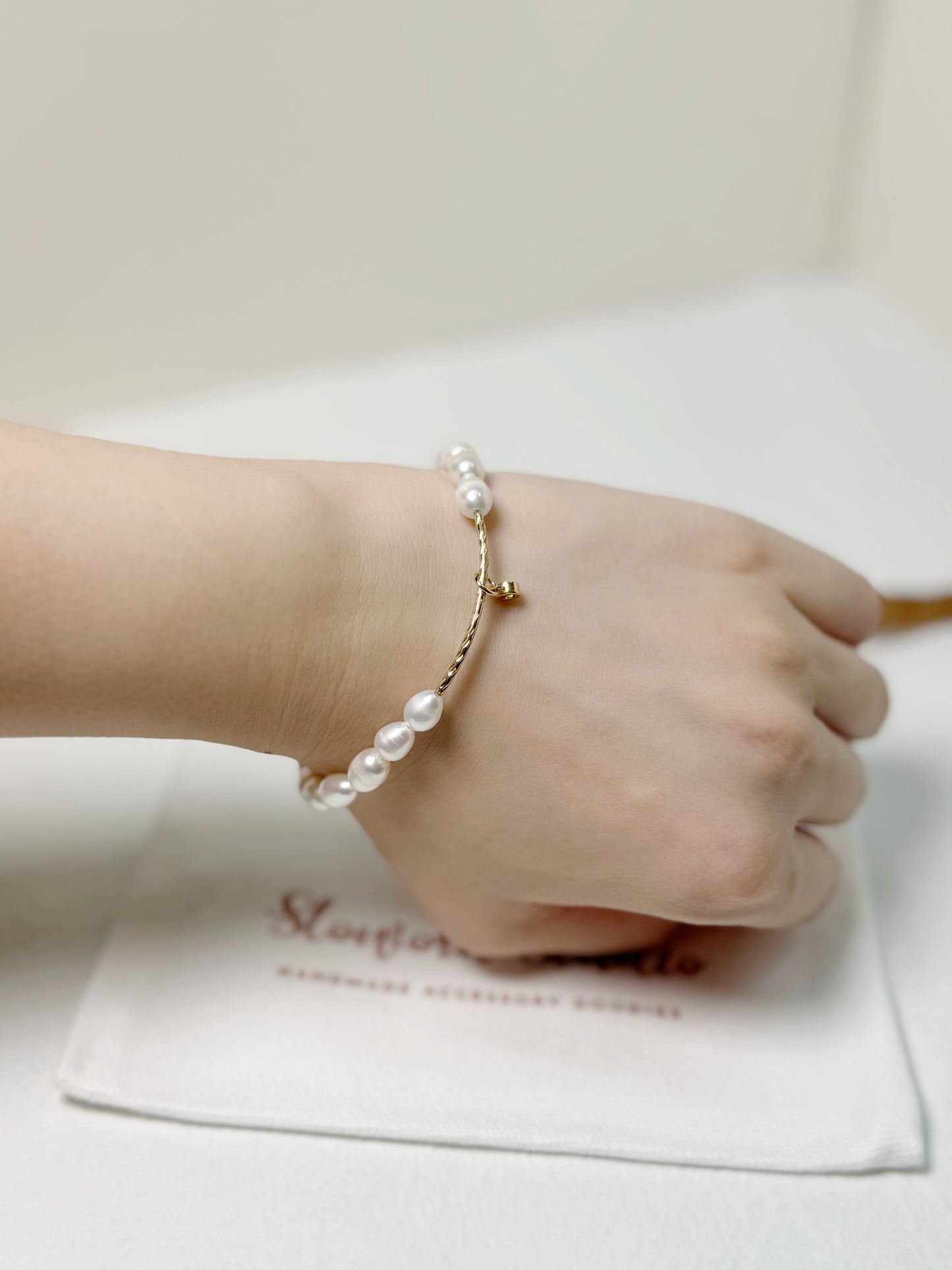 淡水珍珠-珍珠吊墜-簡約手鏈-fresh pearl-pearl bracelet-pearl pendant-natural pearl