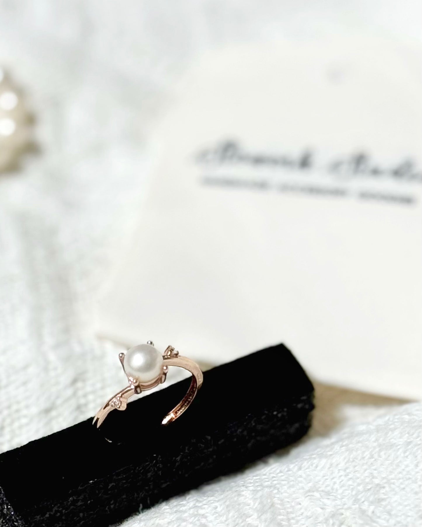 淡水珍珠🦌小鹿造型香檳金戒指
