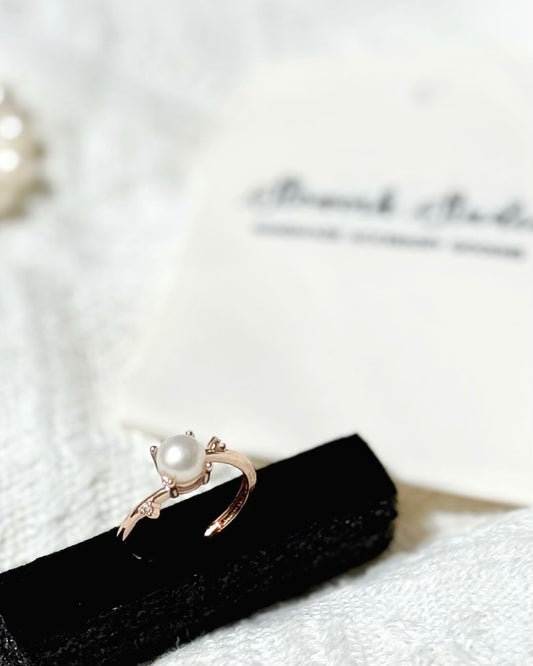淡水珍珠🦌小鹿造型香檳金戒指