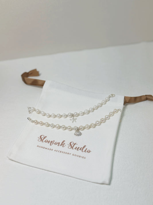 珍珠手鏈-天然珍珠-小珍珠-fresh pearl-pearl bracelet-natural pearl-shell bracelet