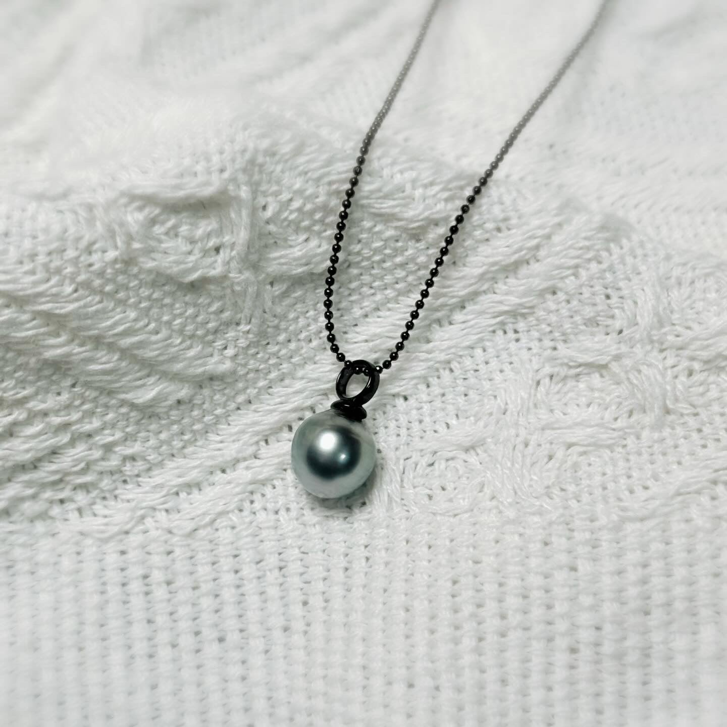 純銀項鏈-海水珍珠-灰色珍珠-pearl necklace-tahitian pearls-sterling silver necklace-seawater pearl