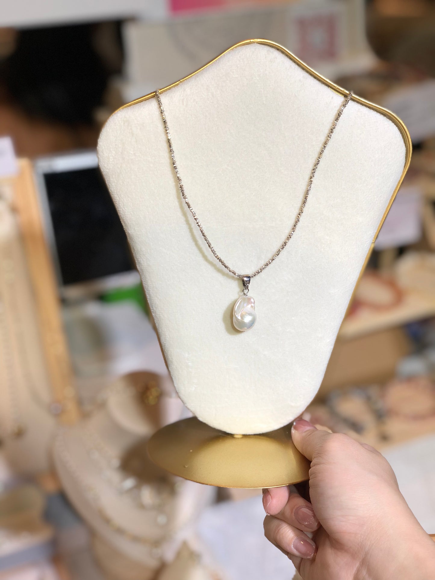 珍珠項鏈-巴洛克珍珠-珍珠吊墜-pearl-pearl necklace-pearl pendant-sterling silver necklace