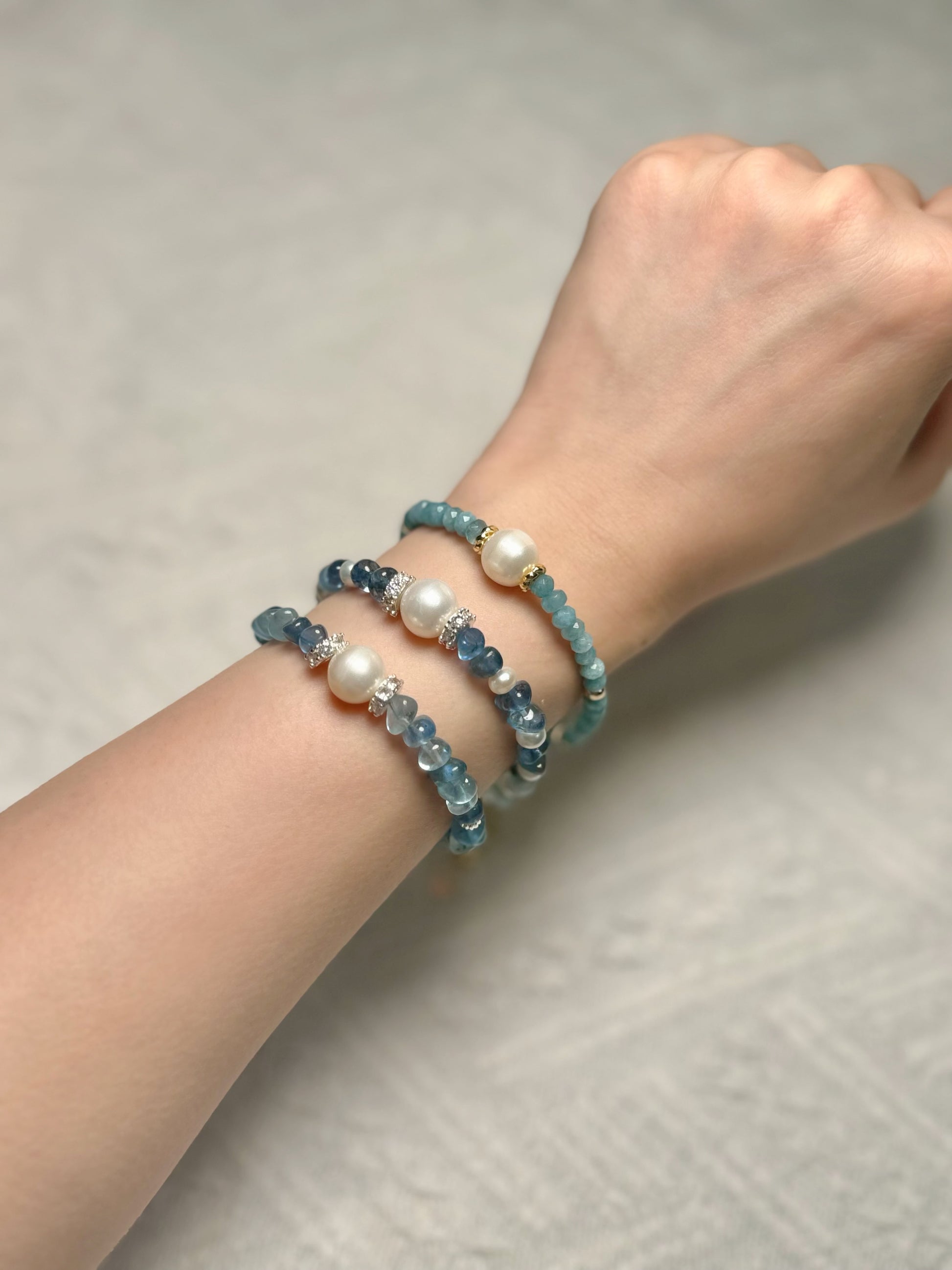 海藍寶-天然珍珠-淡水珍珠-aquamarine-aquamarine stone-pearl bracelet-fresh pearl